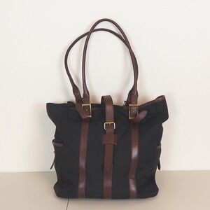 Y2K Banana Republic Nylon Leather Shoulder Tote Bag
